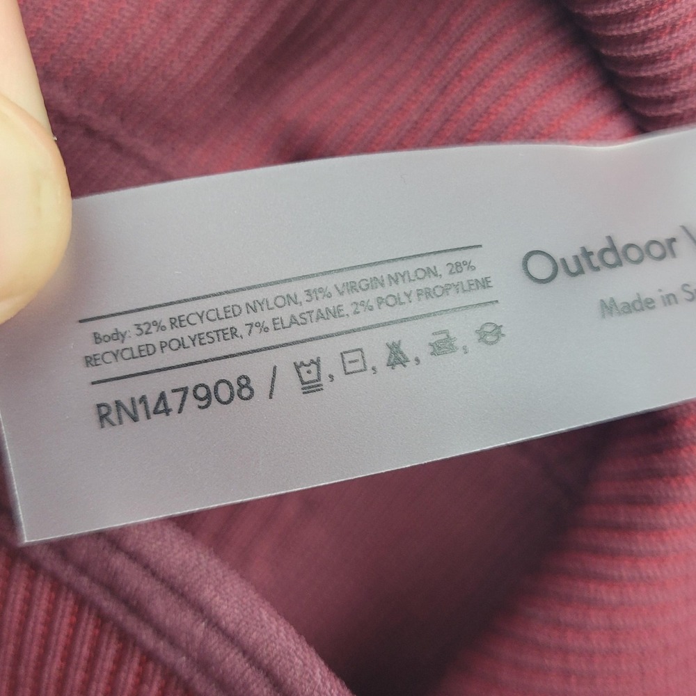 Outdoor Voices Sports Bra Womens Medium Burgundy One Shoulder Asymmetrical Yoga - Picture 11 of 12